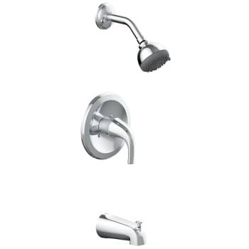 Seasons® Raleigh Single Handle Tub And Adjustable 1.8 GPM Showerhead Kit With Valve In Chrome