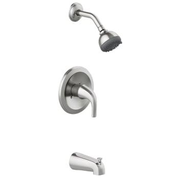 Seasons® Raleigh Single Handle Tub And Adjustable 1.8 GPM Showerhead Kit With Valve In Brushed Nickel
