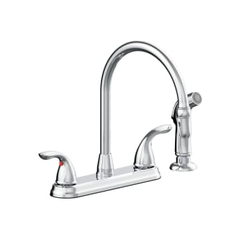 Image for Seasons® Premier™ Double-Handle High-Arc Kitchen Faucet with Side Sprayer in Chrome from HD Supply