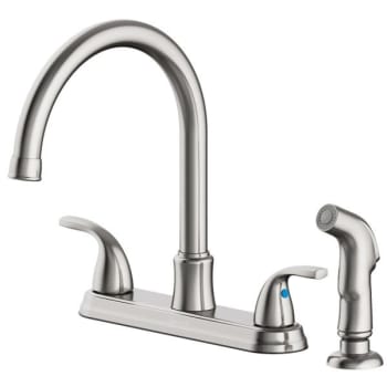 Image for Seasons® Raleigh Double-Handle Gooseneck Kitchen Faucet With Side Sprayer In Stainless Steel from HD Supply