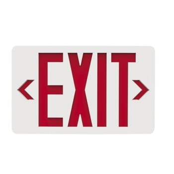 Image for Halco Evade 120-Volt/277-Volt Integ LED White With Red Exit Sign from HD Supply