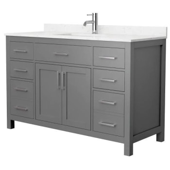 Image for Wyndham Beckett 54" Dark Gray Single Vanity, Carrara Marble Top from HD Supply