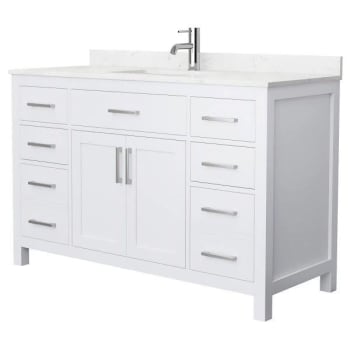 Image for Wyndham Beckett 54" White Single Vanity, Carrara Marble Top from HD Supply