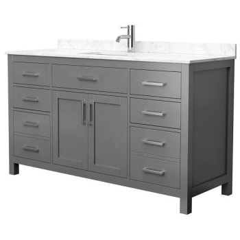 Image for Wyndham Beckett 60" Dark Gray Single Vanity, Carrara Marble Top from HD Supply