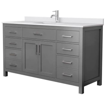 Image for Wyndham Beckett 60" Dark Gray Single Vanity, White Marble Top from HD Supply