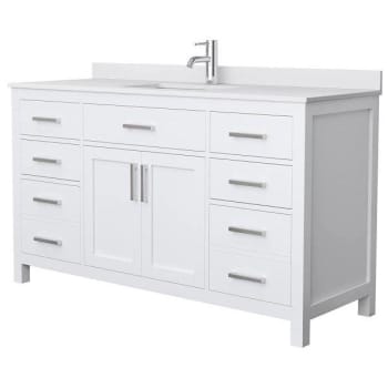 Image for Wyndham Beckett 60" White Single Vanity, White Marble Top from HD Supply