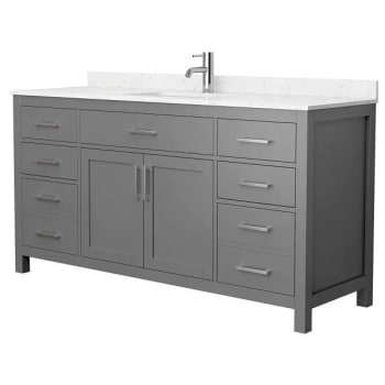 Image for Wyndham Beckett 66" Dark Gray Single Vanity, Carrara Marble Top from HD Supply