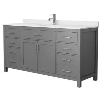 Image for Wyndham Beckett 66" Dark Gray Single Vanity, White Marble Top from HD Supply