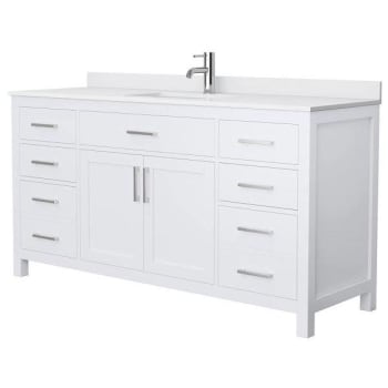 Image for Wyndham Beckett 66" White Single Vanity, White Marble Top from HD Supply