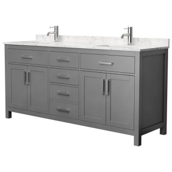 Image for Wyndham Beckett 72" Dark Gray Double Vanity, Carrara Marble Top from HD Supply