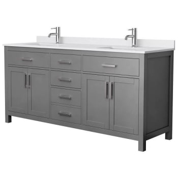 Image for Wyndham Beckett 72" Dark Gray Double Vanity, White Marble Top from HD Supply