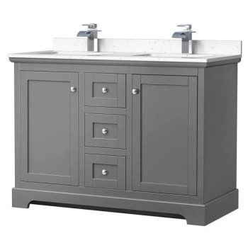 Image for Wyndham Avery 48" Dark Gray Double Vanity, Carrara Marble Top from HD Supply