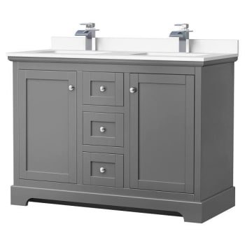 Image for Wyndham Avery 48" Dark Gray Double Vanity, White Marble Top from HD Supply