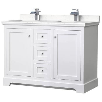 Image for Wyndham Avery 48" White Double Vanity, Carrara Marble Top from HD Supply