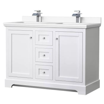 Image for Wyndham Avery 48" White Double Vanity, White Marble Top from HD Supply