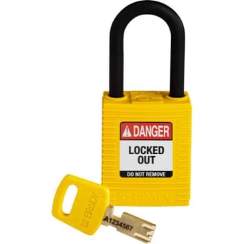 Brady Safekey 1.5 in Plastic Shackle Keyed Different Nylon Padlock (12-Pack) (Yellow)