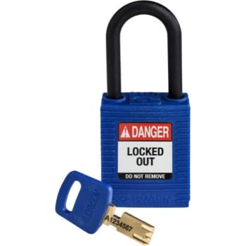 Image for Brady Safekey 1.5 in Plastic Shackle Keyed Different Nylon Padlock (12-Pack) (Blue) from HD Supply