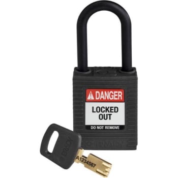 Image for Brady Safekey 1.5 in Plastic Shackle Keyed Different Nylon Padlock (12-Pack) (Black) from HD Supply