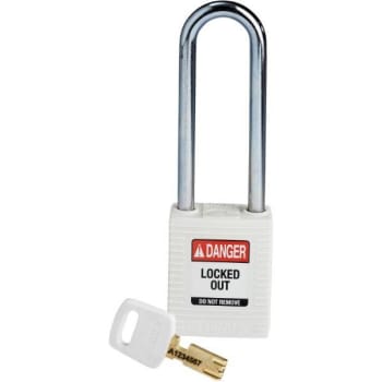 Image for Brady Safekey 3 in Steel Shackle Keyed Different Nylon Padlock (12-Pack) (White) from HD Supply