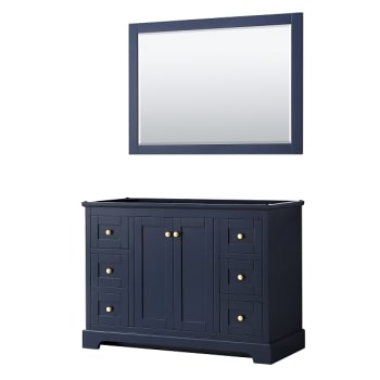 Image for Wyndham Avery 48" Dark Blue Single Vanity, No Countertop, No Sink, 46" Mirror from HD Supply