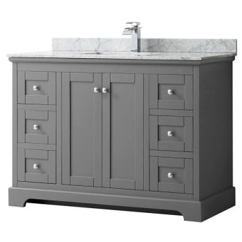 Image for Wyndham Avery 48" Dark Gray Single Vanity, Carrara Marble Top, Square Sink from HD Supply