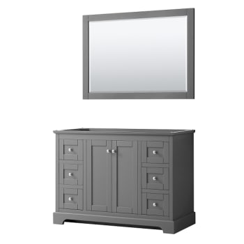 Image for Wyndham Avery 48" Dark Gray Single Vanity, No Countertop, No Sink, 46" Mirror from HD Supply