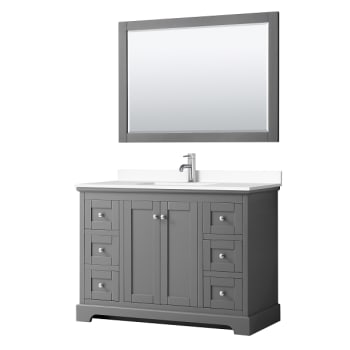 Image for Wyndham Avery 48" Dark Gray Single Vanity, White Marble Top, 46" Mirror from HD Supply
