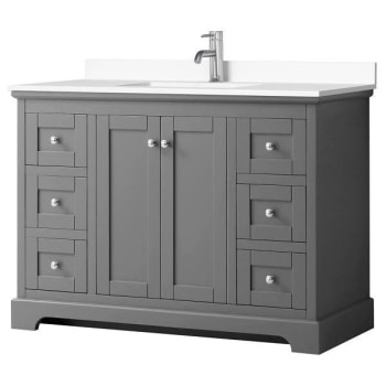 Image for Wyndham Avery 48" Dark Gray Single Vanity, White Marble Top from HD Supply