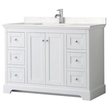 Image for Wyndham Avery 48" White Single Vanity, Carrara Marble Top from HD Supply