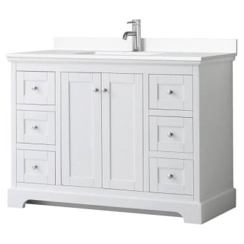 Image for Wyndham Avery 48" White Single Vanity, White Marble Top from HD Supply