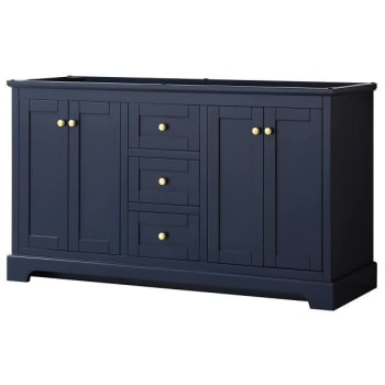 Image for Wyndham Avery 60" Dark Blue Double Vanity, No Countertop, No Sinks from HD Supply