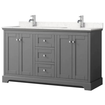 Image for Wyndham Avery 60" Dark Gray Double Vanity, Carrara Marble Top from HD Supply