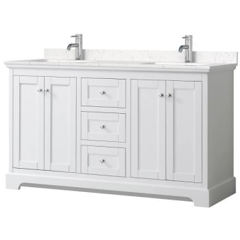 Image for Wyndham Avery 60" White Double Vanity, Carrara Marble Top from HD Supply