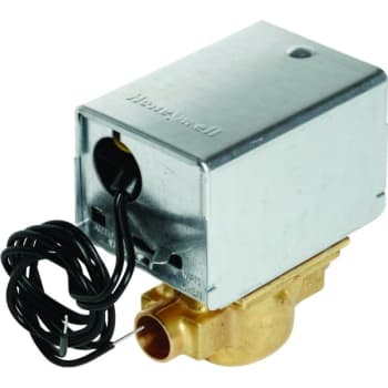 Honeywell 24 Volt Hydronic Zone Valve With 1/2" Sweat Connect Man Open Lvr