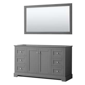 Image for Wyndham Avery 60" Dark Gray Single Vanity, No Countertop, No Sink, 58" Mirror from HD Supply