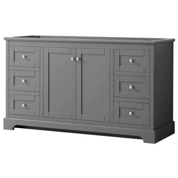 Image for Wyndham Avery 60" Dark Gray Single Vanity, No Countertop, No Sink from HD Supply