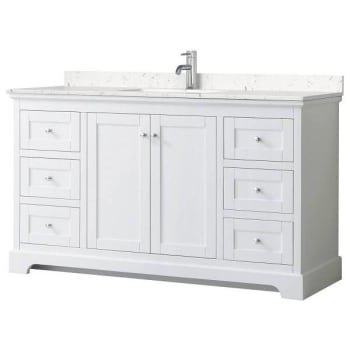 Image for Wyndham Avery 60" White Single Vanity, Carrara Marble Top from HD Supply