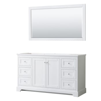 Image for Wyndham Avery 60" White Single Vanity, No Countertop, No Sink, 58" Mirror from HD Supply
