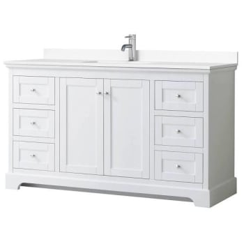 Image for Wyndham Avery 60" White Single Vanity, White Marble Top from HD Supply