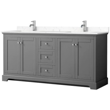 Image for Wyndham Avery 72" Dark Gray Double Vanity, Carrara Marble Top from HD Supply