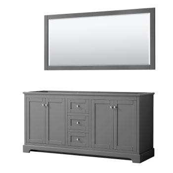 Image for Wyndham Avery 72" Dark Gray Double Vanity, No Countertop, No Sinks, 70" Mirror from HD Supply