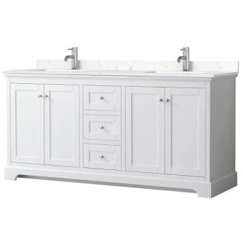 Image for Wyndham Avery 72" White Double Vanity, Carrara Marble Top from HD Supply