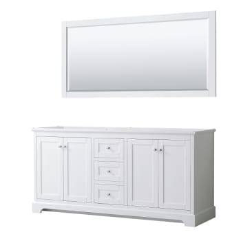 Image for Wyndham Avery 72" White Double Vanity, No Countertop, No Sinks, 70" Mirror from HD Supply