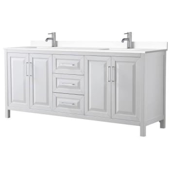 Image for Wyndham Daria 80" White Double Vanity, White Marble Top from HD Supply