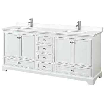Image for Wyndham Deborah 80" White Double Vanity, White Marble Top from HD Supply