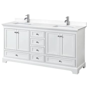 Image for Wyndham Deborah 72" White Double Vanity, White Marble Top from HD Supply