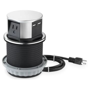 Image for Link2home Space Saver Pop Up Outlet With Usb, 3 Power Outlets 15a, 2 Usb Ports from HD Supply
