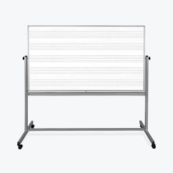 Image for Luxor 72"w X 48"h Mobile Double Sided Music Whiteboard from HD Supply
