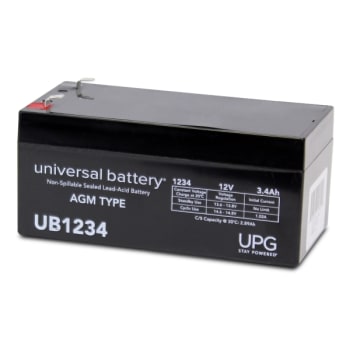 Image for Universal Power Group 12v 3.4ah F1 Term Seald Lead Acid Agm Rechargeable Battery from HD Supply