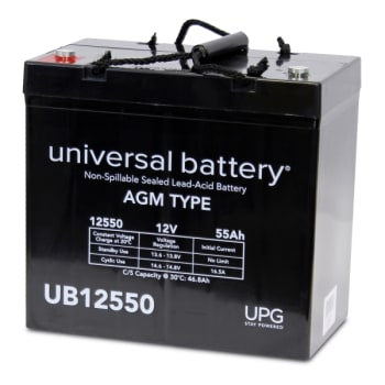 Image for Universal Power Group 12v55ah + On L I4 Term Seald Lead Acid Agm Rchrgbl Battery from HD Supply